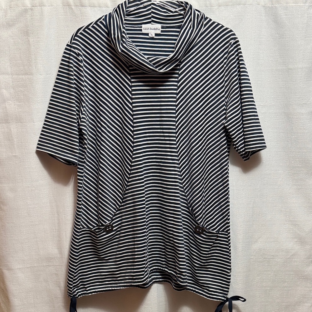 Nautical Striped Cowl Neck Top